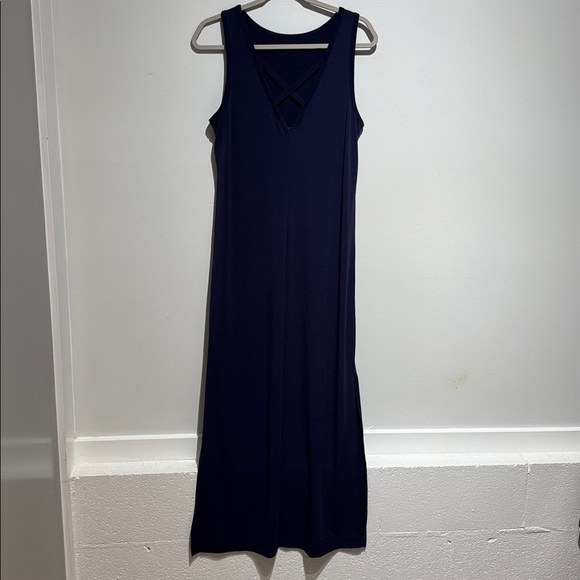 Banana Republic Factory Deep Blue Maxi Dress. Size Medium - Picture 6 of 8